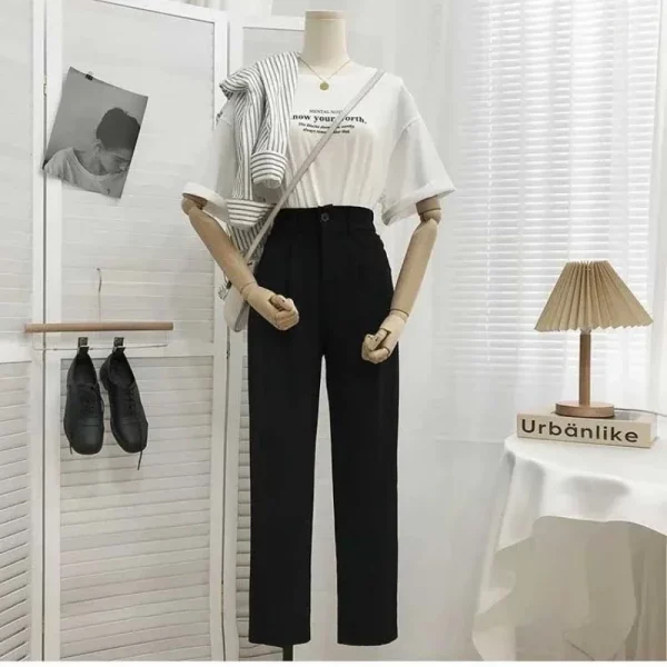 Pantalones elásticos de cintura alta para mujer.High-waisted elastic pants for women. - Image 5