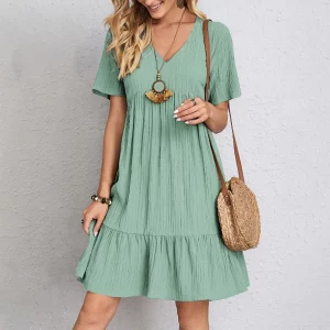 Vestido de manga corta para mujer. Short-sleeve dress for women.