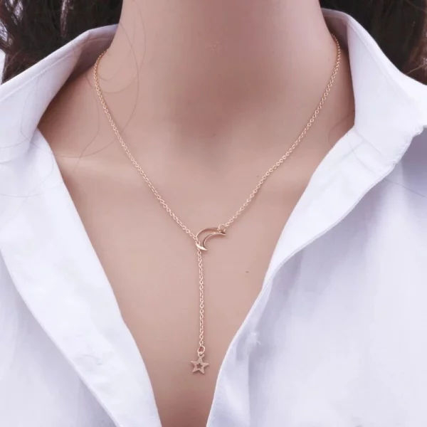 colgante luna y estrella Simple para mujer. Women's necklace - Image 6