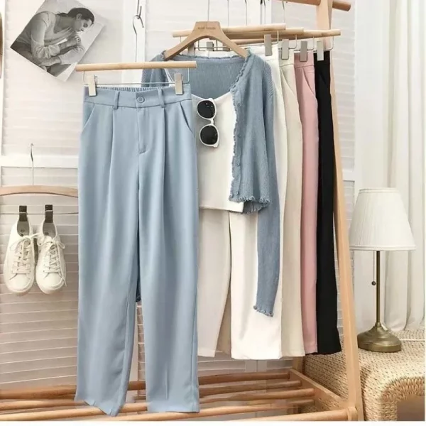 Pantalones elásticos de cintura alta para mujer.High-waisted elastic pants for women. - Image 6